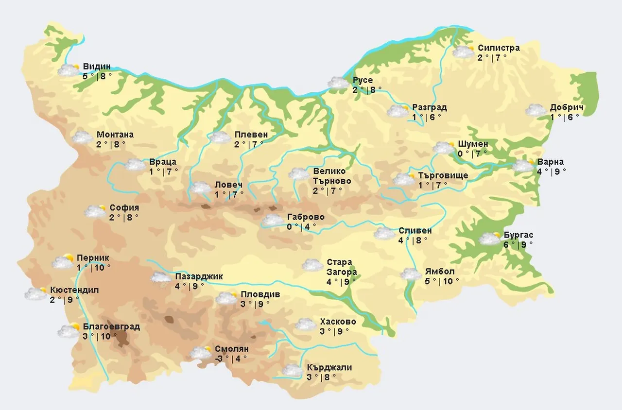 Прогноза за времето на 03 декември 2024 г.