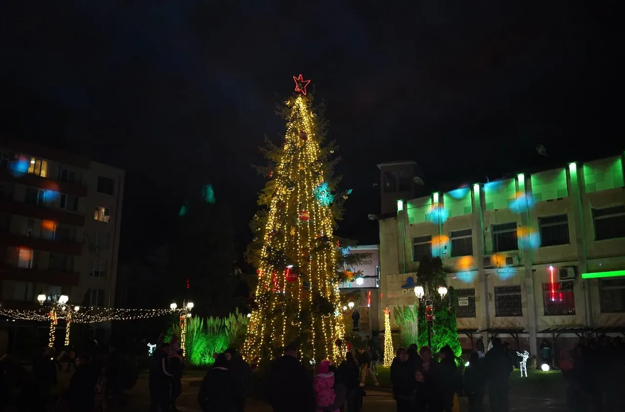 Белово грейна в коледна светлина