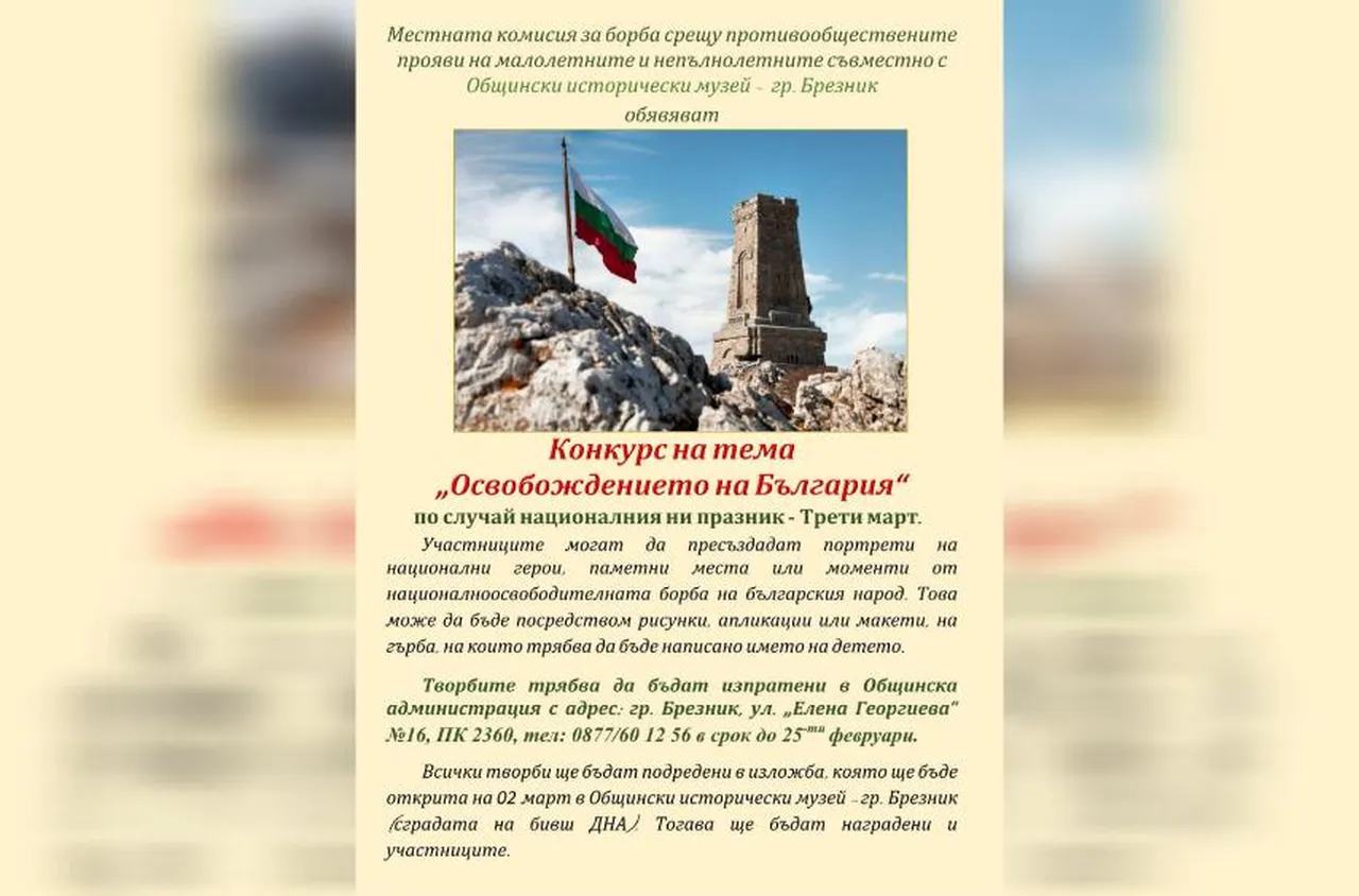 Конкурс "Освобождението на България“ стрира в Брезник