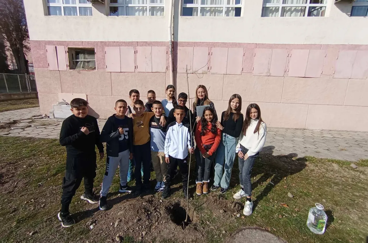 Ученици и учители от Склаве засадиха заедно дръвчета