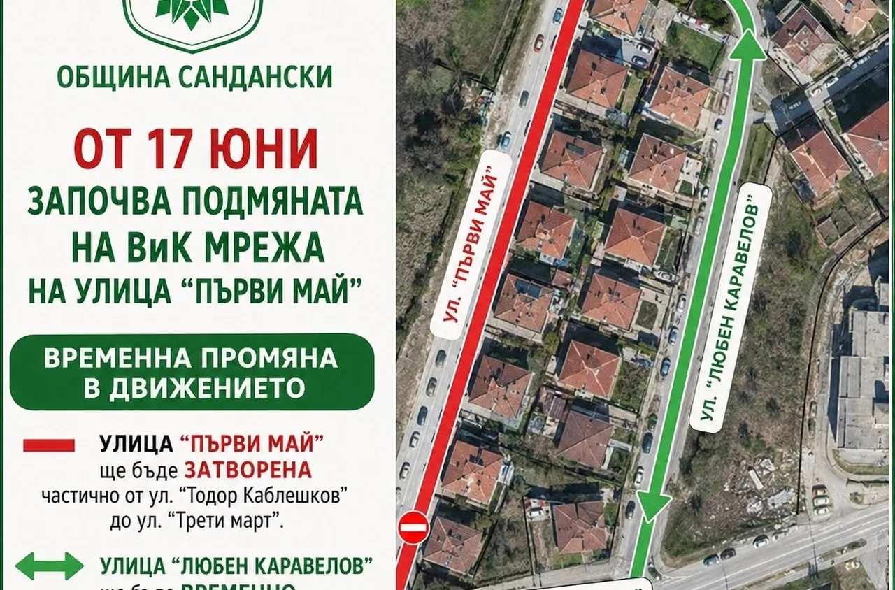 Започва подмяна на ВиК мрежата по ул. "Първи май" в Сандански